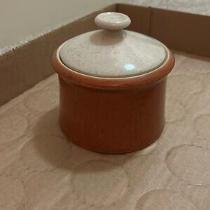 Imperial by W Dalton Tangerine Covered Sugar Bowl P9261 Stoneware 1970's Japan